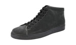 Prada Men's 4T3134 999 F0VVV Leather High-Top Sneaker