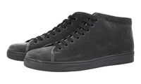 Prada Men's Grey Leather High-Top Sneaker 4T3134