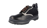 Prada Men's 4T3142 3J5N F0A13 Heavy-Duty Rubber Sole Leather Lace-up Shoes