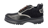 Prada Men's Black Leather Brixxen Lace-up Shoes 4T3142