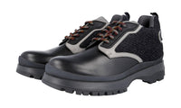Prada Men's Black Leather Brixxen Lace-up Shoes 4T3142