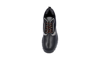 Prada Men's Black Heavy-Duty Rubber Sole Leather Lace-up Shoes 4T3142