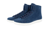 Prada Men's Blue Leather High-Top Sneaker 4T3149