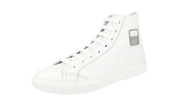 Prada Men's 4T3218 020 F0009 Leather High-Top Sneaker