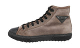 Prada Men's Brown Leather Stratus High-Top Sneaker 4T3306