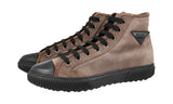 Prada Men's Brown Leather Stratus High-Top Sneaker 4T3306