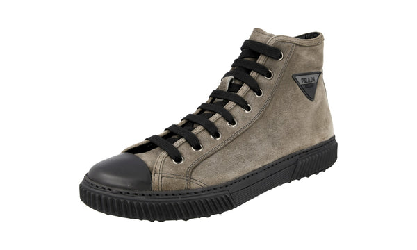 Prada Men's 4T3306 B06 F0480 Leather High-Top Sneaker