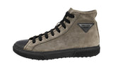 Prada Men's Grey Leather Stratus High-Top Sneaker 4T3306