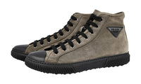 Prada Men's Grey Leather Stratus High-Top Sneaker 4T3306