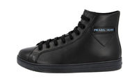 Prada Men's Black Leather High-Top Sneaker 4T3320