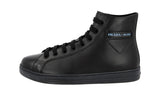 Prada Men's Black Leather Downtown Mirage High-Top Sneaker 4T3320