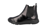Prada Men's Black Brushed Spazzolato Leather Half-Boot 4T3331