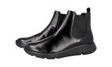 Prada Men's Black Brushed Spazzolato Leather Half-Boot 4T3331