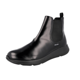 Prada Men's Black Brushed Spazzolato Leather Half-Boot 4T3331