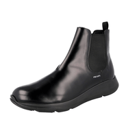 Prada Men's Black Brushed Spazzolato Leather Half-Boot 4T3331