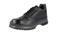 Prada Men's 4T3348 3V81 F0A13 Buffalo Leather Lace-up Shoes