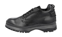 Prada Men's Black Heavy-Duty Rubber Sole Leather Lace-up Shoes 4T3348