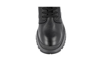 Prada Men's Black Heavy-Duty Rubber Sole Leather Lace-up Shoes 4T3348