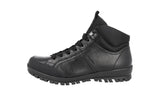 Prada Men's Black Heavy-Duty Rubber Sole Leather Half-Boot 4T3357