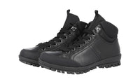 Prada Men's Black Heavy-Duty Rubber Sole Leather Half-Boot 4T3357