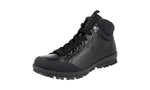 Prada Men's 4T3357 OLV F0002 Heavy-Duty Rubber Sole Leather High-Top Sneaker