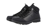 Prada Men's Black Leather High-Top Sneaker 4T3357