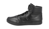 Prada Men's Black Leather High-Top Sneaker 4T3368