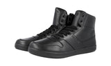 Prada Men's Black Leather High-Top Sneaker 4T3368