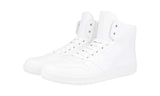 Prada Men's White Leather High-Top Sneaker 4T3368