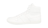 Prada Men's White Leather High-Top Sneaker 4T3368