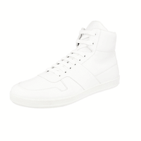 Prada Men's White Leather High-Top Sneaker 4T3368