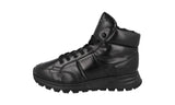Prada Men's Black Leather Prax01 Shearling High-Top Sneaker 4T3471