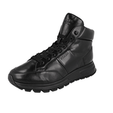 Prada Men's Black Leather Prax01 Shearling High-Top Sneaker 4T3471
