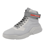 Prada Men's Grey Leather Polarius 19 Lr High-Top Sneaker 4T3535