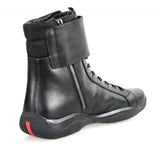 Prada Men's Black Leather High-Top Sneaker 4U2763