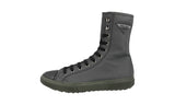 Prada Men's Grey Stratus Combat Boots High-Top Sneaker 4U3274