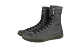 Prada Men's Grey Stratus Combat Boots High-Top Sneaker 4U3274