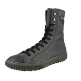 Prada Men's Grey Stratus Combat Boots High-Top Sneaker 4U3274