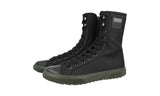 Prada Men's Black Stratus Combat Boots High-Top Sneaker 4U3274