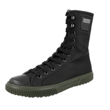 Prada Men's Black Stratus Combat Boots High-Top Sneaker 4U3274