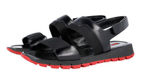 Prada Men's Black Heavy-Duty Rubber Sole Leather Sandals 4X2889