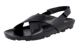 Prada Men's 4X2919 3O9U F0002 Leather Sandals