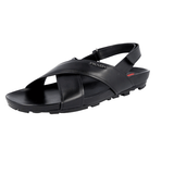 Prada Men's Black Leather Sandals 4X2919