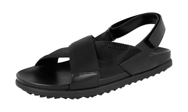 Prada Men's 4X3209 1O2C F0002 Brushed Spazzolato Nylon Sandals