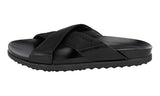 Prada Men's Black Leather Crisscross Sandals 4X3210