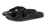 Prada Men's Black Leather Crisscross Sandals 4X3210
