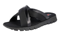 Prada Men's 4X3251 1O2C F0002 Heavy-Duty Rubber Sole Textile Sandals