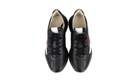 Gucci Men's Black Leather Rhyton Sneaker 523535