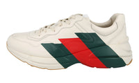 Gucci Men's White Leather Rhyton Sneaker 523535