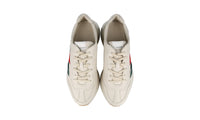 Gucci Men's White Leather Rhyton Sneaker 523535